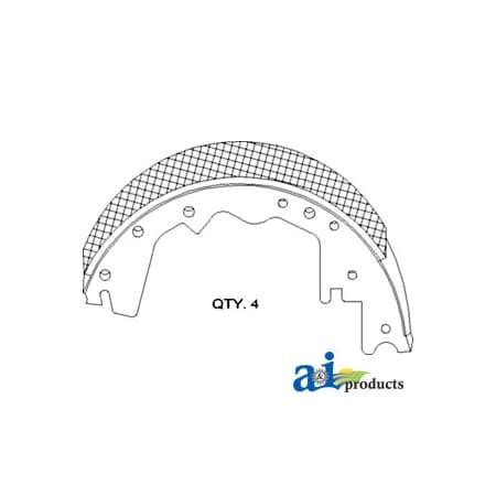 A & I Products Brake Shoe (Set/ 4) 10.9" x12.4" x5.2" A-AH132840